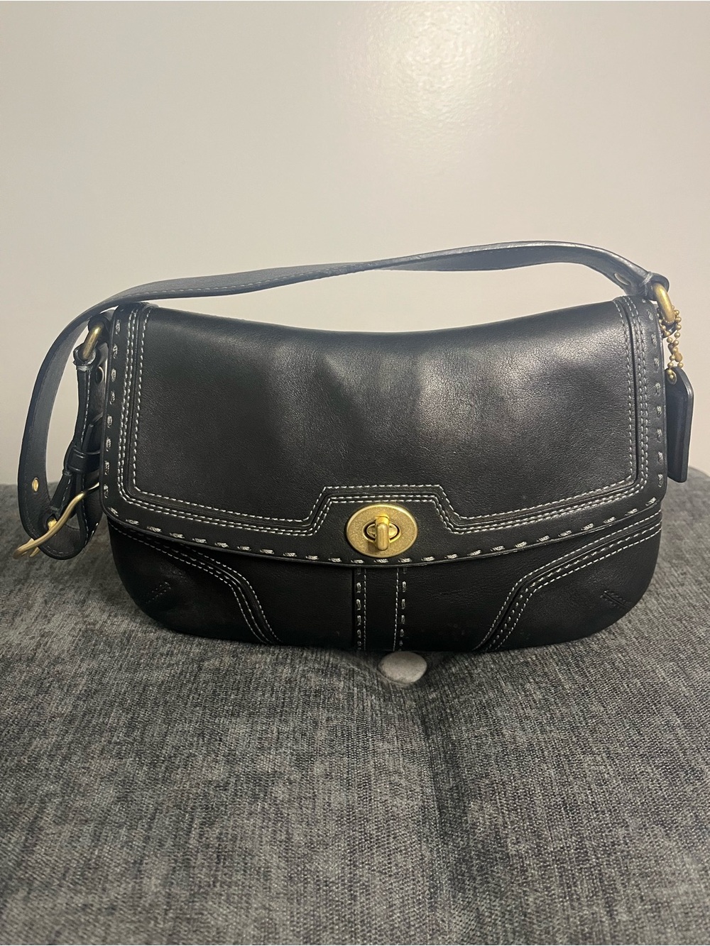 Coach Hampton Leather Flap Bag 11542